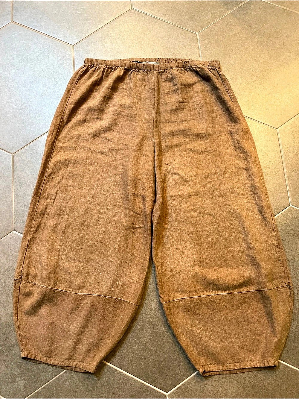 Bryn Walker Linen Wide Leg Oliver Lagenlook Harem Pants Brown L